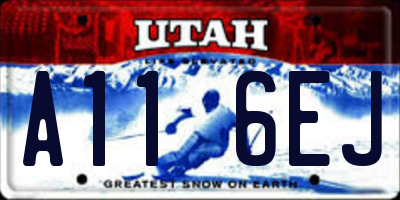 UT license plate A116EJ