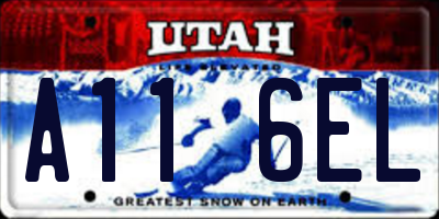 UT license plate A116EL