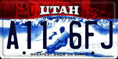 UT license plate A116FJ