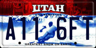 UT license plate A116FT