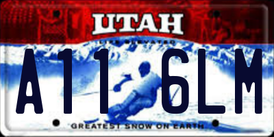 UT license plate A116LM
