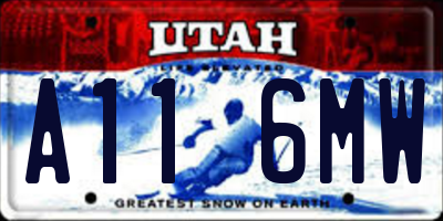 UT license plate A116MW