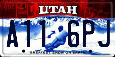 UT license plate A116PJ