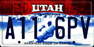 UT license plate A116PV