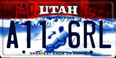 UT license plate A116RL