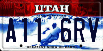 UT license plate A116RV