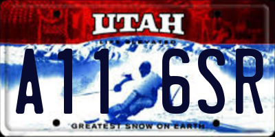 UT license plate A116SR
