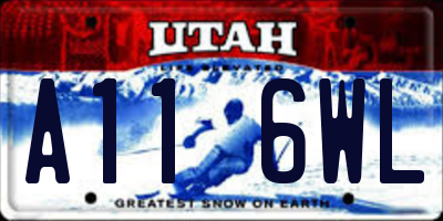 UT license plate A116WL