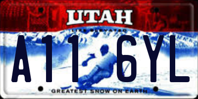 UT license plate A116YL
