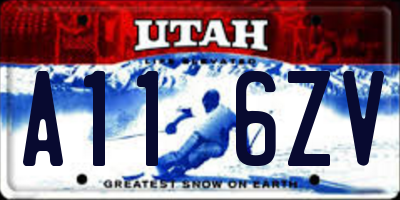 UT license plate A116ZV