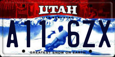 UT license plate A116ZX