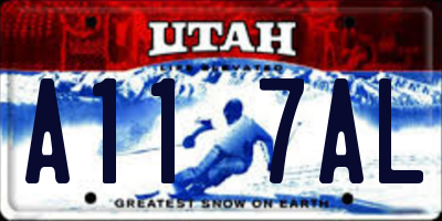 UT license plate A117AL