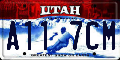 UT license plate A117CM