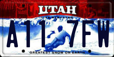 UT license plate A117FW