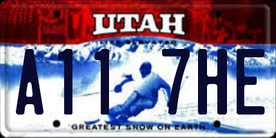 UT license plate A117HE