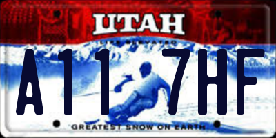 UT license plate A117HF