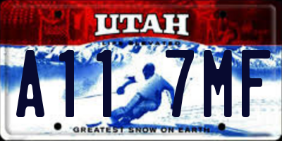 UT license plate A117MF