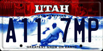UT license plate A117MP