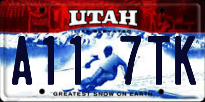 UT license plate A117TK