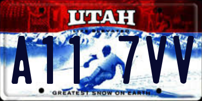 UT license plate A117VV