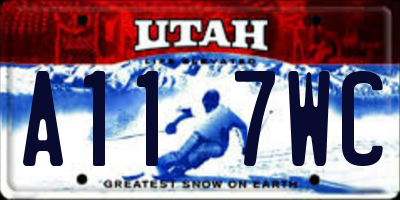 UT license plate A117WC