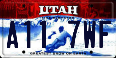 UT license plate A117WF