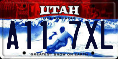 UT license plate A117XL