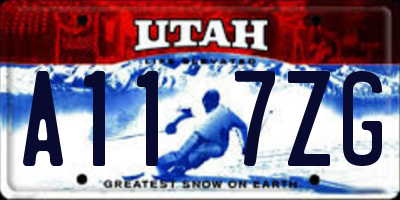 UT license plate A117ZG