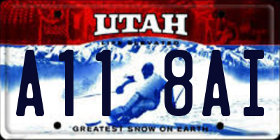 UT license plate A118AI