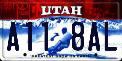 UT license plate A118AL