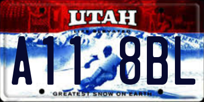 UT license plate A118BL