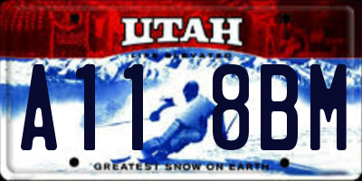 UT license plate A118BM