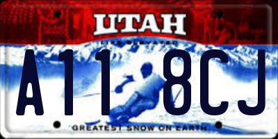 UT license plate A118CJ