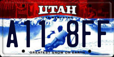 UT license plate A118FF