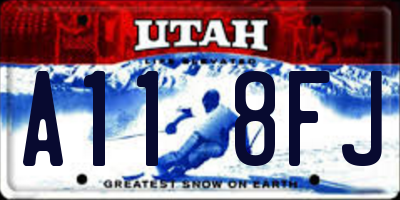 UT license plate A118FJ