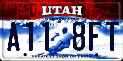 UT license plate A118FT