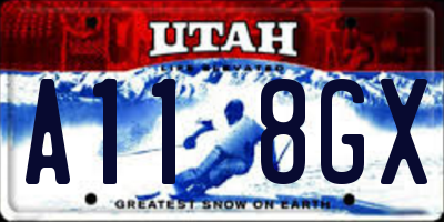 UT license plate A118GX
