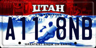 UT license plate A118NB