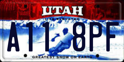UT license plate A118PF