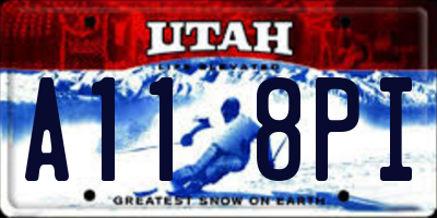 UT license plate A118PI