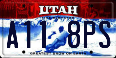 UT license plate A118PS