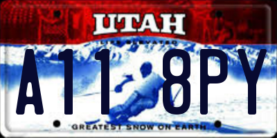 UT license plate A118PY