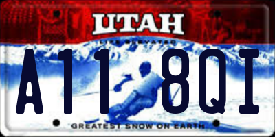 UT license plate A118QI