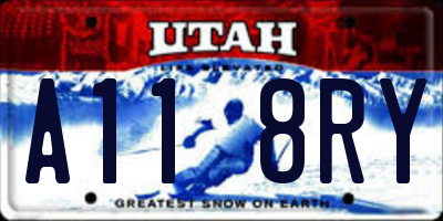 UT license plate A118RY