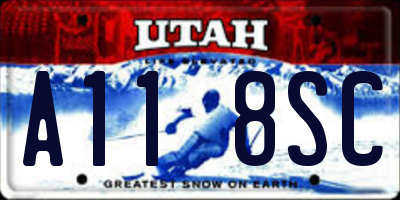 UT license plate A118SC