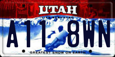UT license plate A118WN