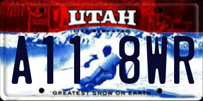 UT license plate A118WR