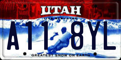 UT license plate A118YL