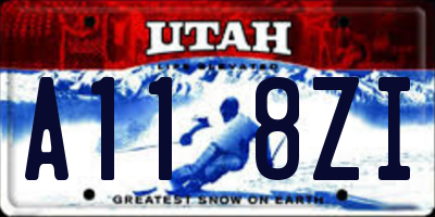 UT license plate A118ZI