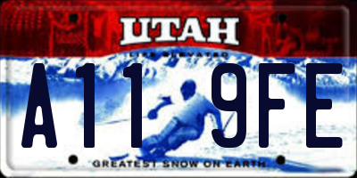 UT license plate A119FE